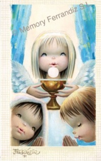 Estampas comunión Ferrándiz “Ángel con cáliz” (Caja 50 uds)