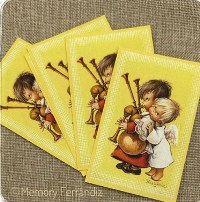 Estampas comunión Ferrándiz “Angelitos con gaita” (Caja 50 uds)