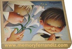 Estampas comunión Ferrándiz “Niño y Niña lirios” (Caja 50 uds)
