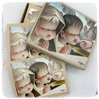 Estampas comunión Ferrándiz “Niños comulgando” (Caja 50 uds)
